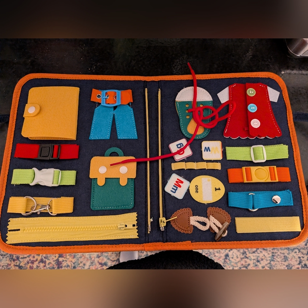 Kids Busy Board Quiet Book Activity Mat - Multicolor Montessori Toy